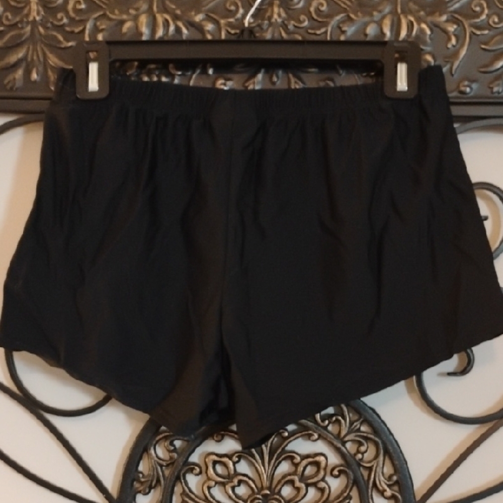 Black Athletic Swim Shorts with Elastic Waistband